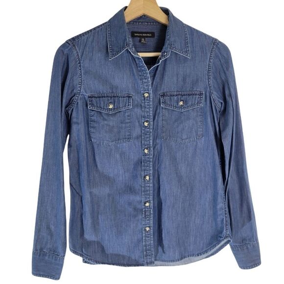 Banana Republic Blue Denim Button Down Shirt - Picture 1 of 7